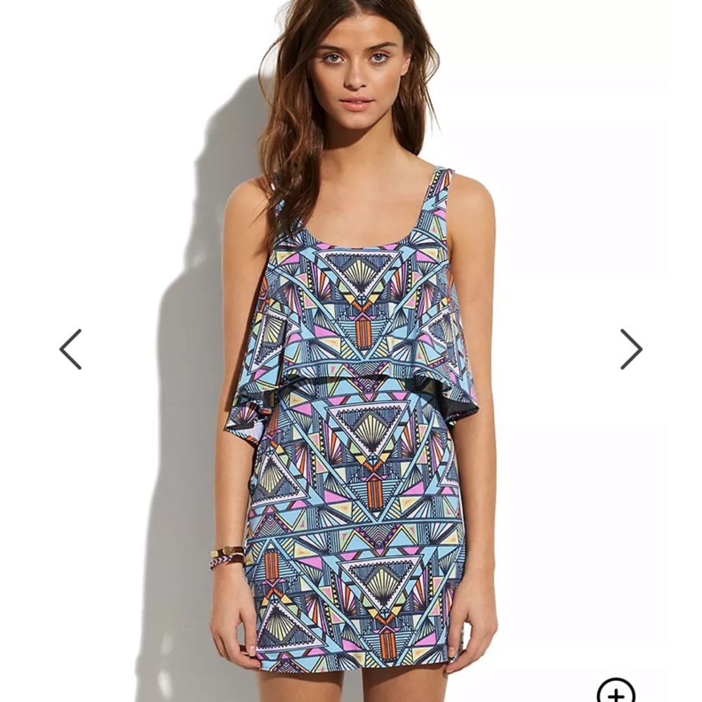 Mara Hoffman Modal Aztec Inca Print Ruffle Dress